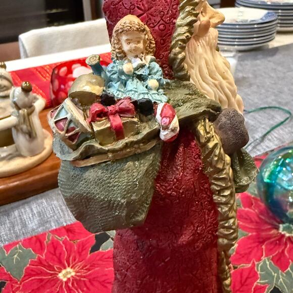 Santa Claus St. Nicholas Resin Figure ~10-1/2" Tall Excellent Condition - Picture 3 of 8